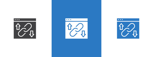 Backlink icon thin line illustration