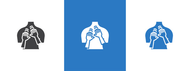 Back massage icon thin line illustration