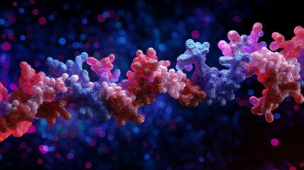 Abstract Colorful Molecule Structure on Dark Background