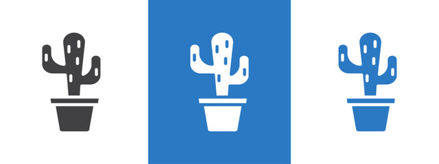 Cactus icon thin line illustration