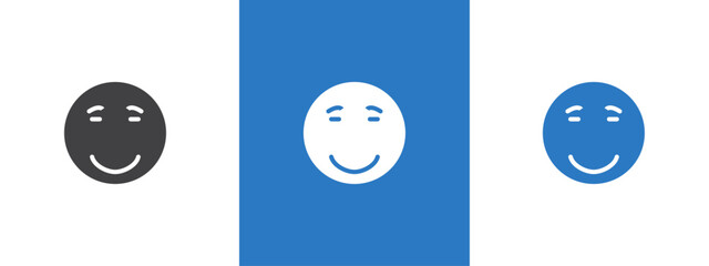 Calm Emoji icon thin line illustration