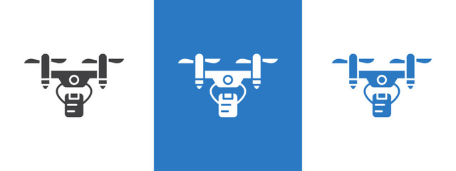 drone delivery icon thin line illustration