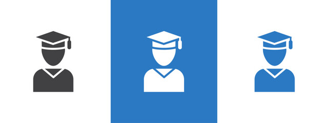 Graduation ceremony icon thin line illustration