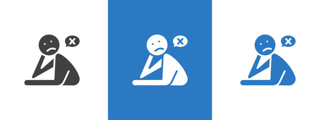 helpless human icon thin line illustration