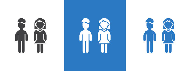 Man and Woman icon thin line illustration