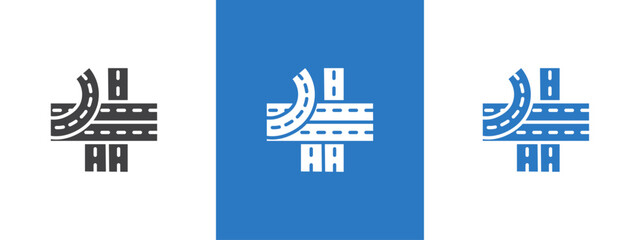 Multi level junction icon thin line illustration