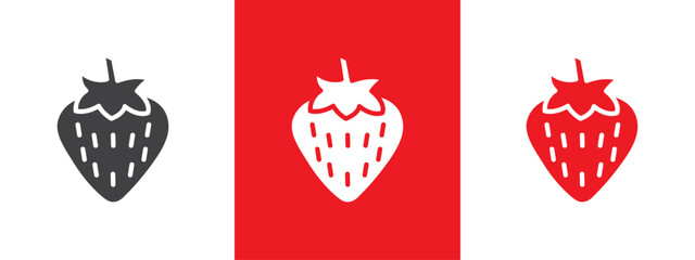 strawberry icon thin line illustration