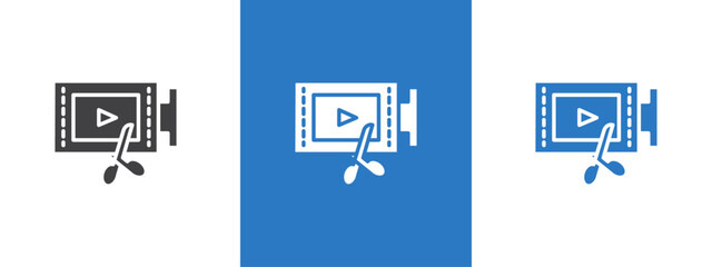 video Editor icon thin line illustration