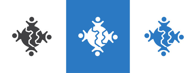 World population icon thin line illustration