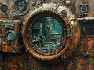 Fototapeta premium Steampunk Machine: A Glimpse into the Future