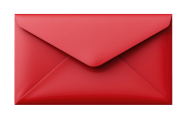 Red envelope isolated on transparent background