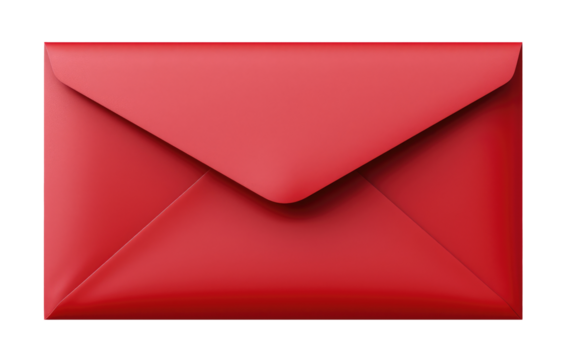 Red envelope isolated on transparent background