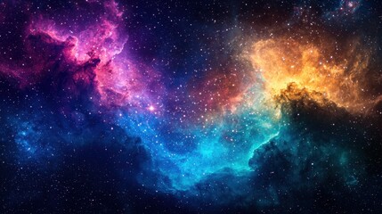 Obraz premium Cosmic Nebula with Stars and Galaxies in Space