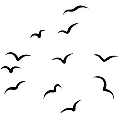 Seagull Flying Bird Silhouette