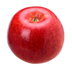 Red apple isolated, fresh red apple, transparent PNG, PNG format, full depth of field, cut out, single