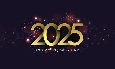 Happy New Year Background with Fireworks and bokeh