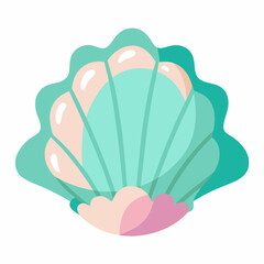 xaggerated seashell with pastel colors