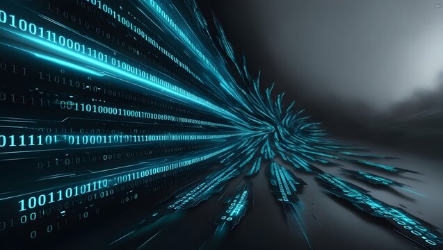 Abstract Digital Binary Code Art