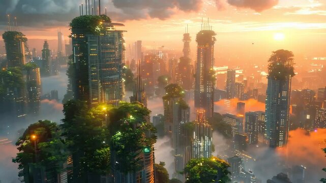 未来都市の壮大な3Dビジュアライゼーション3