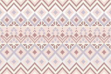 Ethnic Abstract, Design Vintage Knitted Pattern. Seamless Background