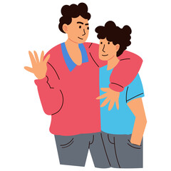 Friendship Day Character Illustration. Isolated on White Background.