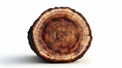 Obraz premium 3D Policy Tree Rings Concept: Vector of Tree Trunk Cross Section with Time-Representing Rings, Isolated on White Background for Policy Timeline Information