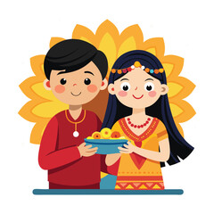 Happy bhai dooj vector design 