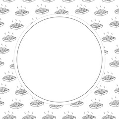 food and beverage frame in doodle style frame background