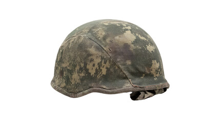 Fototapeta premium Military helmet on a white transparent background