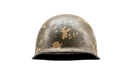 Military helmet on a white transparent background
