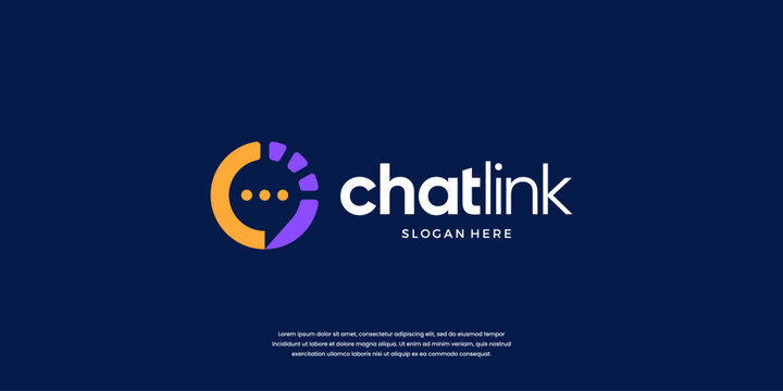 Modern chat talk logo design template.