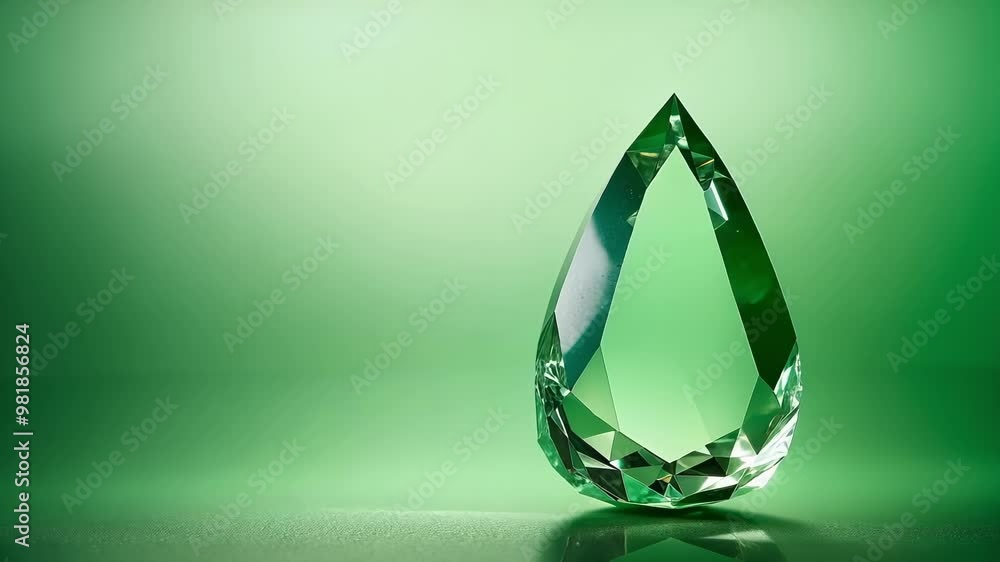 Aufkleber sparkling emerald gemstone reflects on a green surface, radiating luxury and elegance. standout trea