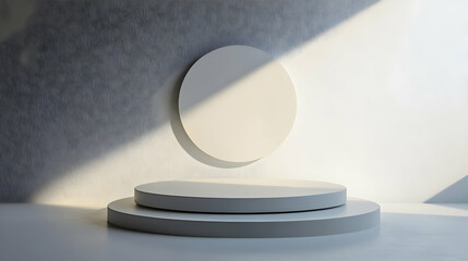 3D Levitating Political Podium Concept: Close-Up of Floating Empty Podium Symbolizing Leadership and Discourse on Isolated White Background