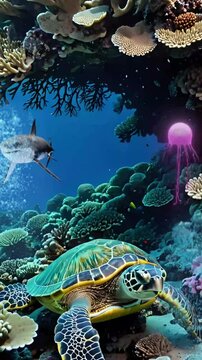 turtle swimming in the sea