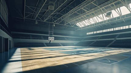 Naklejka premium Basketball court in broad day light 