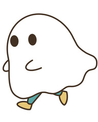 ハロウィンにぴったり！おばけコスプレのイラスト
