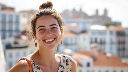 Celebrating World Smile Day with joy in a sunny coastal town