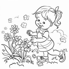 cartoon for children coloring page cute