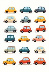 Fototapeta premium High-Quality Hand-Drawn Cartoon Car Illustrations: Commercial Use Allowed