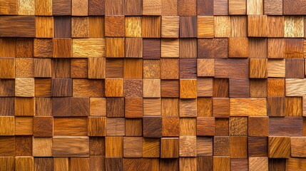 Fototapeta premium Wooden Wall Panel Texture Brown Wood Blocks Natural Wood Background