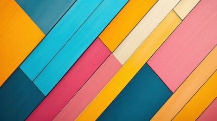 Colorful Wooden Stripes Diagonal Pattern Abstract Background