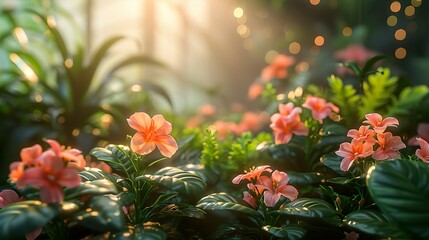 Pink Flowers Blooming in Sunlight - Nature Photography