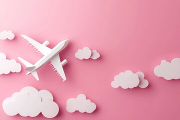 Paper Airplane in the Sky with Clouds