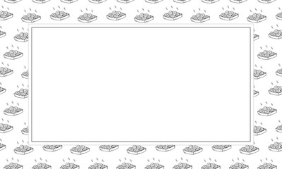 food and beverage frame in doodle style frame background