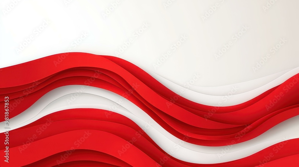 Canvas Prints A vibrant vector graphic featuring a sleek red wavy background, ideal for modern designs and dynamic illustrations.