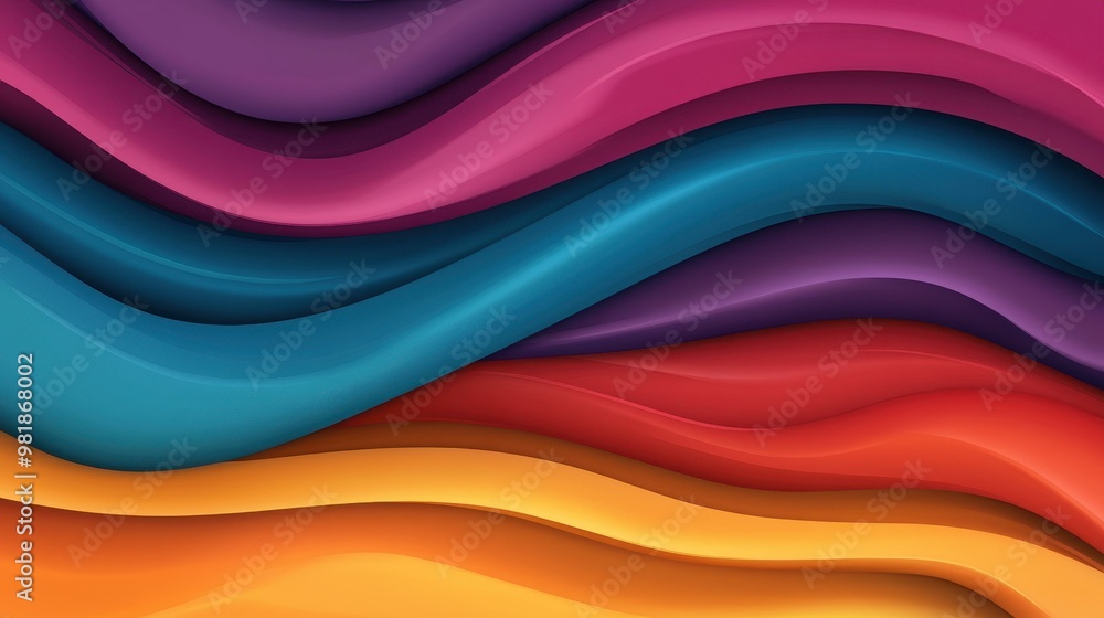 Aufkleber vibrant abstract waves blend seamlessly, creating a stunning fluid background that captivates the vi