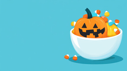 A bright bowl brimming with Halloween candy pumpkins, ideal for festive dcor and delightful celebrations.