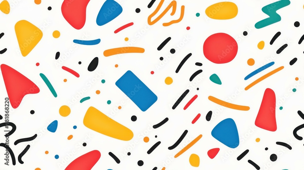Poster explore an artsy world of handdrawn patterns featuring vibrant lines and unique shapes that ignite c