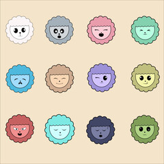 design of a two-dimensional image of a lamb's expression