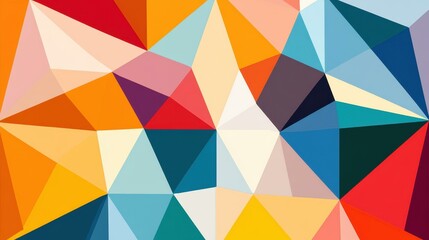 Vibrant mosaic design featuring triangular shapes, perfect for contemporary artworks and flat illustrations.